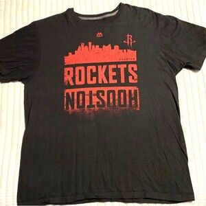 HOUSTON ROCKETS Men's Majestic XL Shirt Black/Red NBA